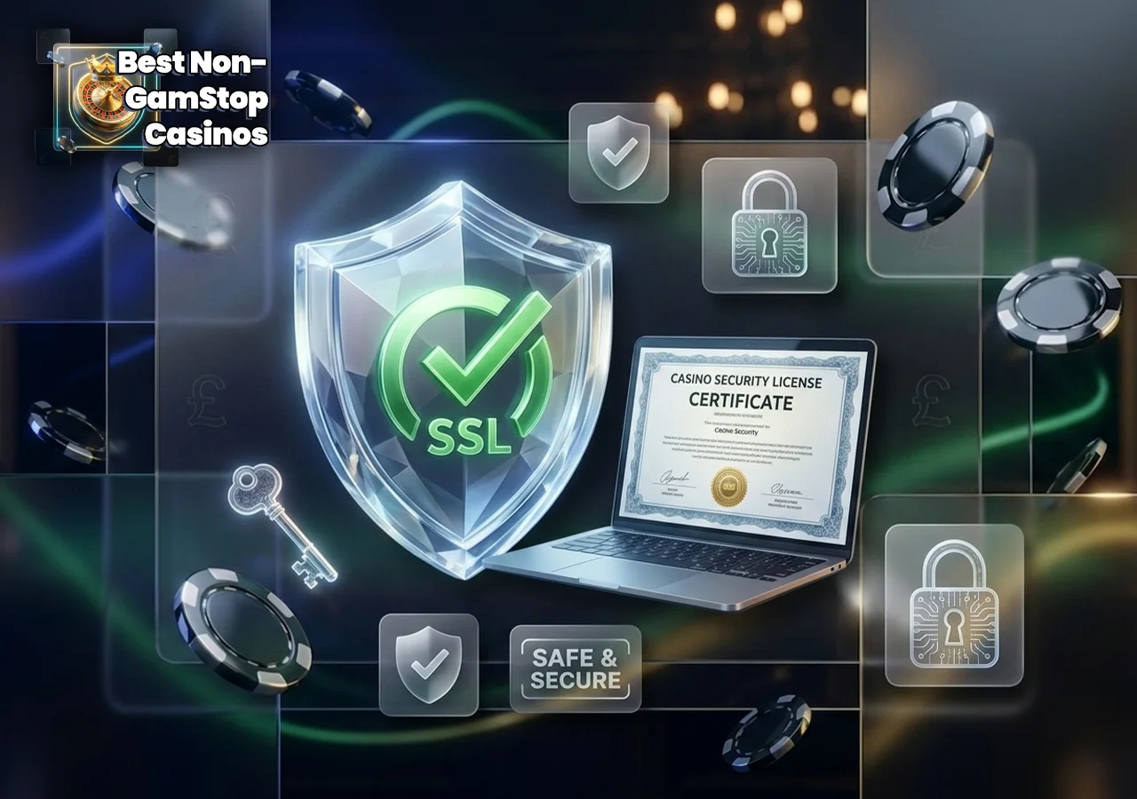 Licensing details, SSL encryption, and security standards of independent online casinos.