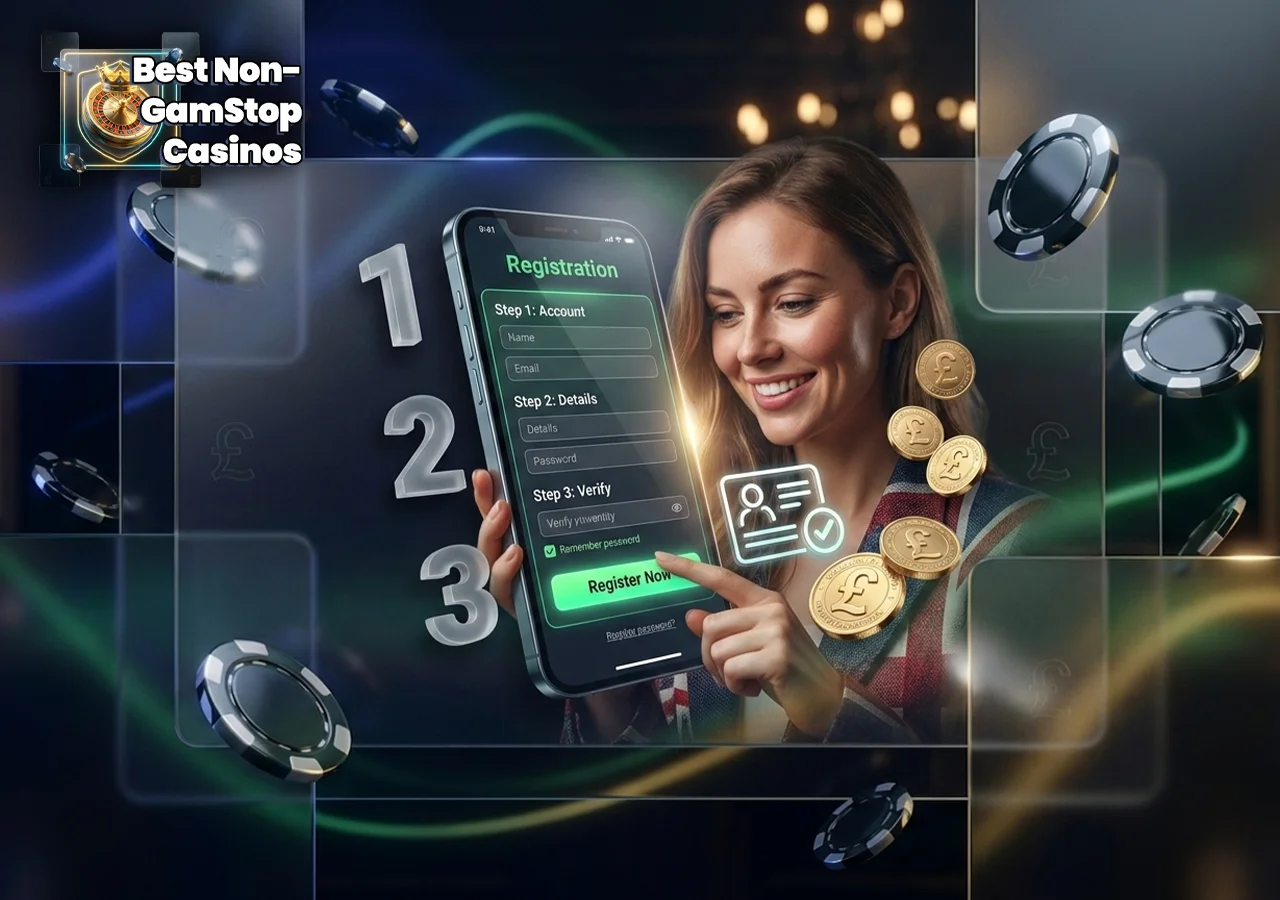 Best Non-GamStop Casinos quick step-by-step tutorial on registering an account and playing.