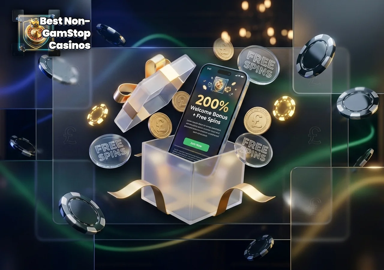 Overview of welcome bonuses, free spins, and promotions at non-GamStop casinos.