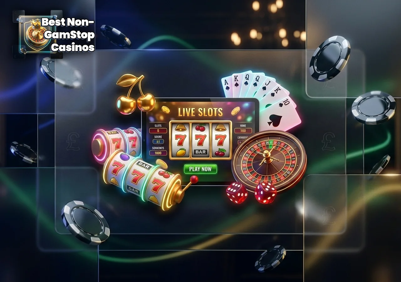Best Non-GamStop Casinos overview of available slots, live table games, and crash games.